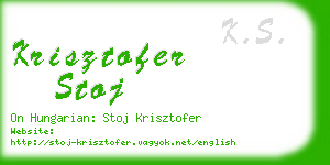 krisztofer stoj business card
